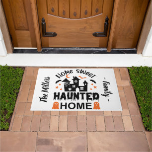 Home Sweet HAUNTED Home Halloween personalised Doormat
