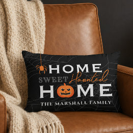 Home Sweet Haunted Home Personalized Halloween Decorative Cushion