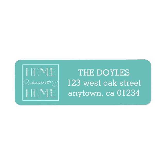 Home Sweet Home Aqua | Return Address Labels (Front)