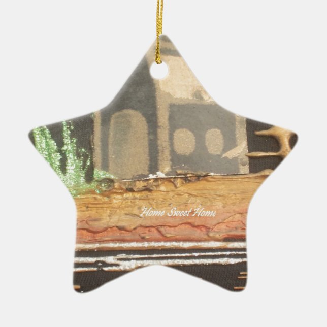 Home Sweet Home Art Print Ceramic Tree Decoration (Front)