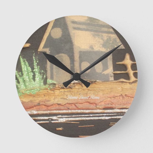 Home Sweet Home Art Print Round Clock (Front)