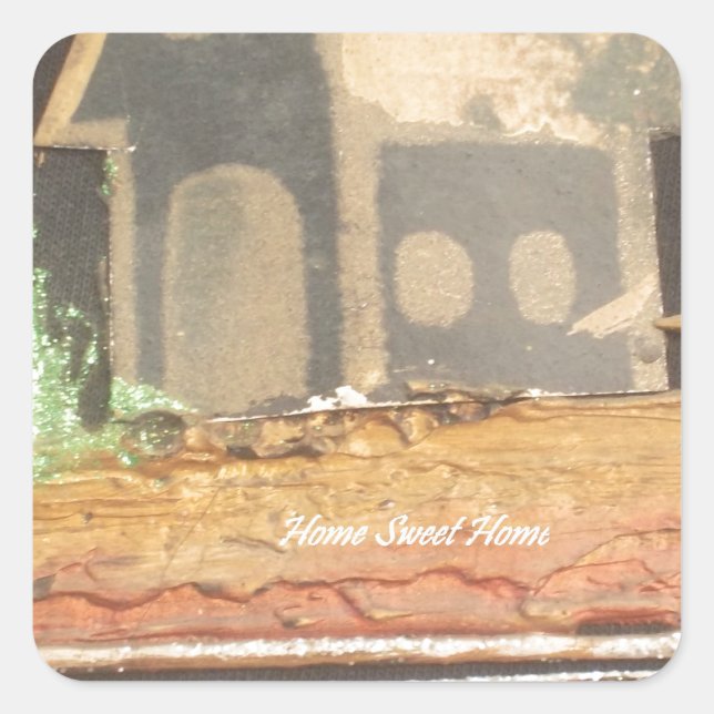 Home Sweet Home Art Print Square Sticker (Front)