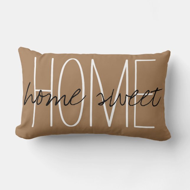 Home Sweet Home Brown Lumbar Cushion (Front)