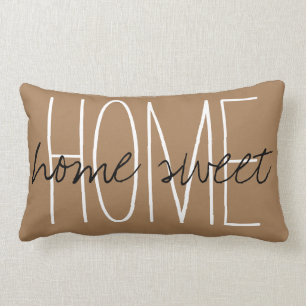 Home Sweet Home Brown Lumbar Cushion