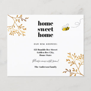 Home sweet home bumble bee moving announcement flyer
