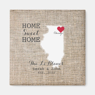 Home Sweet Home   Chicago Illinois Rustic Magnet
