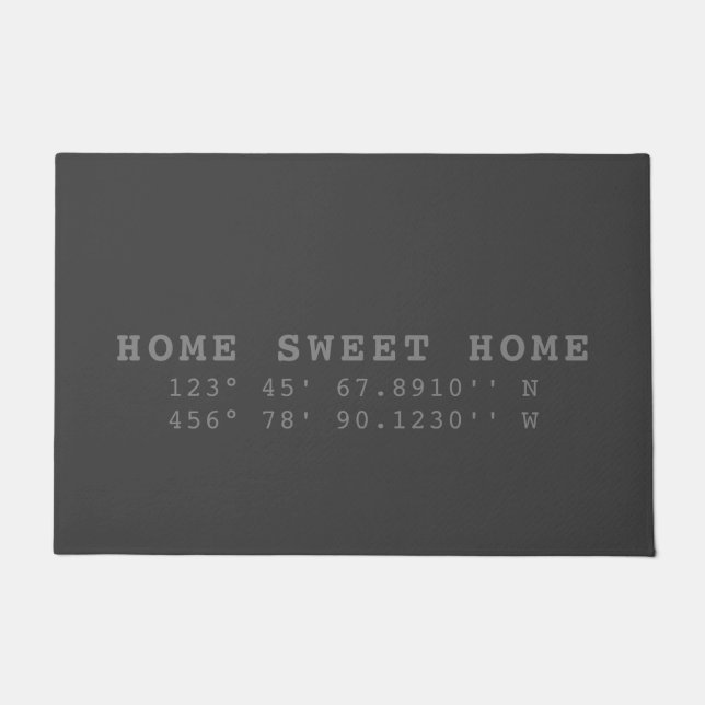 Home Sweet Home | Coordinates | Charcoal Grey Doormat (Front)