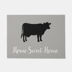 Home Sweet Home Cow Farmhouse Grey Floor Mat
