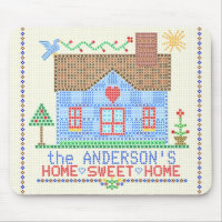 Home Sweet Home Cross Stitch House Personalised