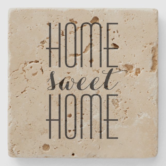 Home Sweet Home Custom Colour Stone Coaster (Front)