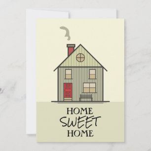 Home Sweet Home    Cute House Typography Quote Thank You Card