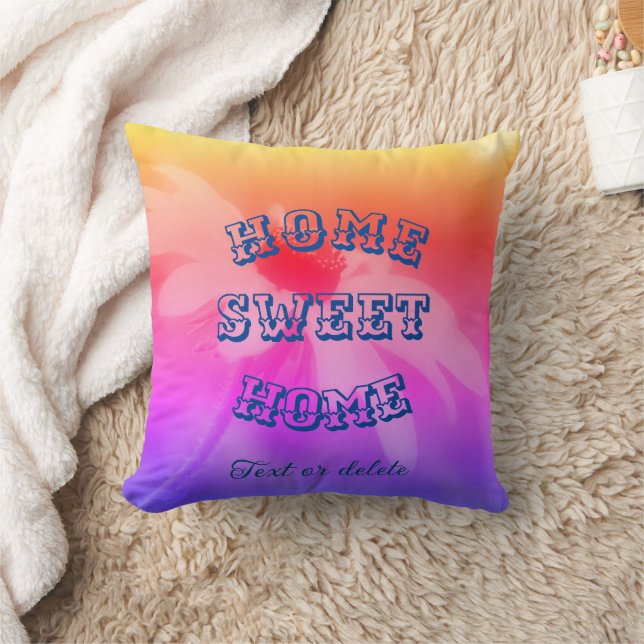 Home Sweet Home Daisy Flower Personalised Cushion (Blanket)