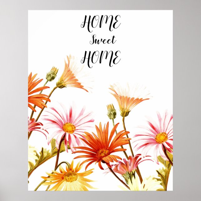 Home Sweet Home Daisy Wallart Poster (Front)
