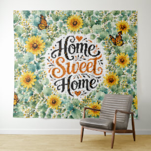 Home Sweet Home Eucalyptus With Yellow Flowers Tapestry