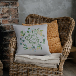 Home Sweet Home Eucalyptus Wreath Cushion