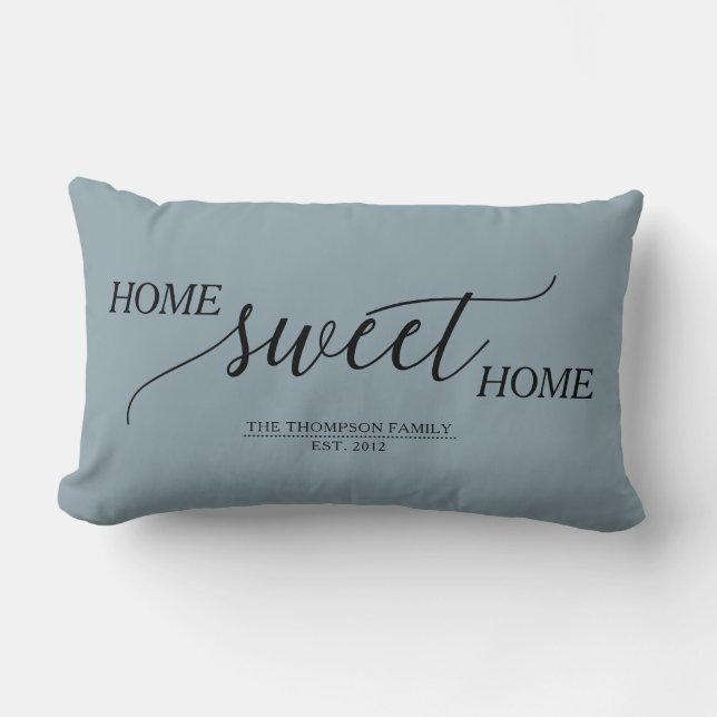 Home Sweet Home Family Name Lumbar Cushion (Front)