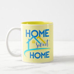 Home Sweet Home Family Wall Art Sign Decor Two-Tone Coffee Mug