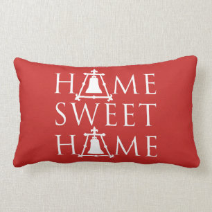 Home Sweet Home Fleur Raincross Design - Red - Lumbar Cushion