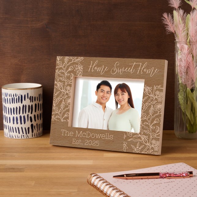 Home Sweet Home Floral Theme Etched Frames (Home Sweet Home Floral Theme Etched Frame)