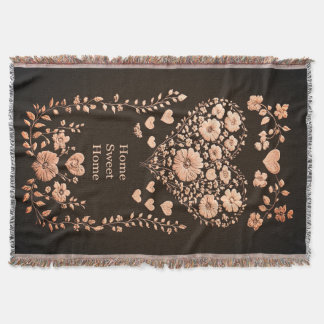 Home Sweet Home Floral Throw Blanket