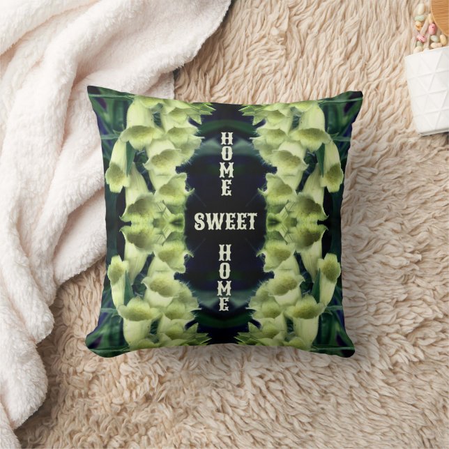 Home Sweet Home Foxglove Flowers Abstract Cushion (Blanket)