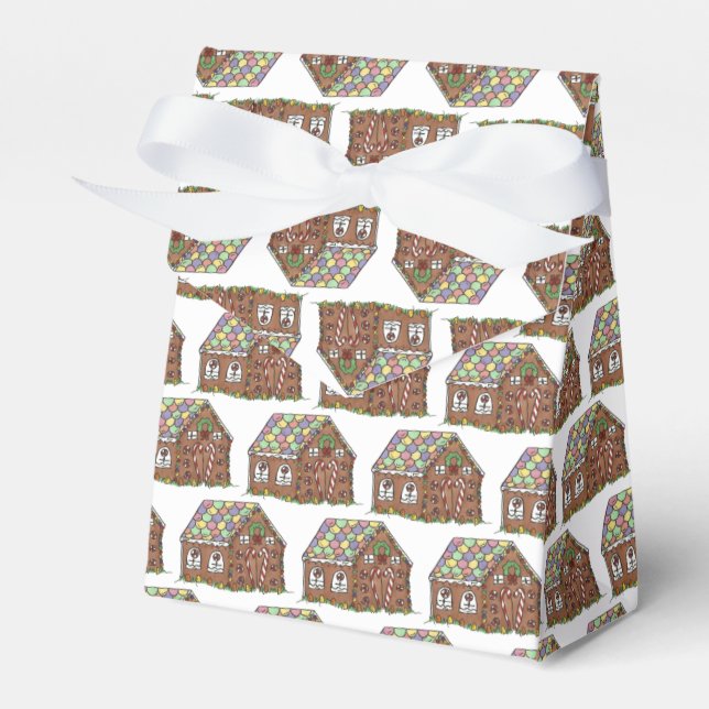 Home Sweet Home Gingerbread House Holiday Favour Box (Front Side)