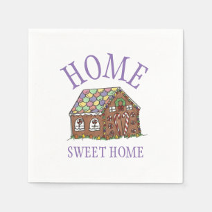 Home Sweet Home Gingerbread House Holiday Napkin