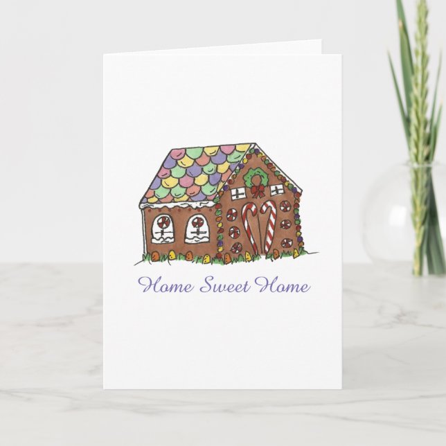 Home Sweet Home Gingerbread House Housewarming Card (Front)