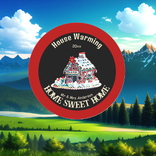 Home Sweet Home Gingerbread House Warming Party  Classic Round Sticker