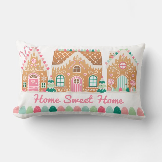 Home Sweet Home Gingerbread Lumbar Cushion (Front)