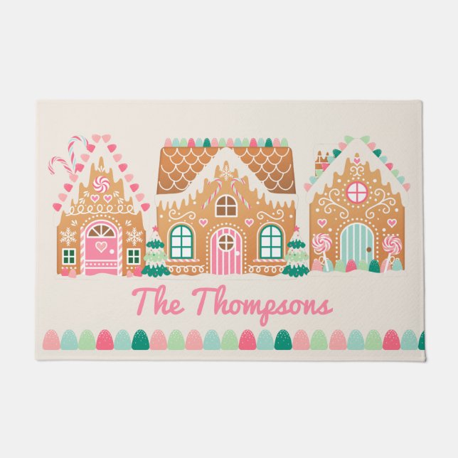Home Sweet Home Gingerbread Personalised Doormat (Front)