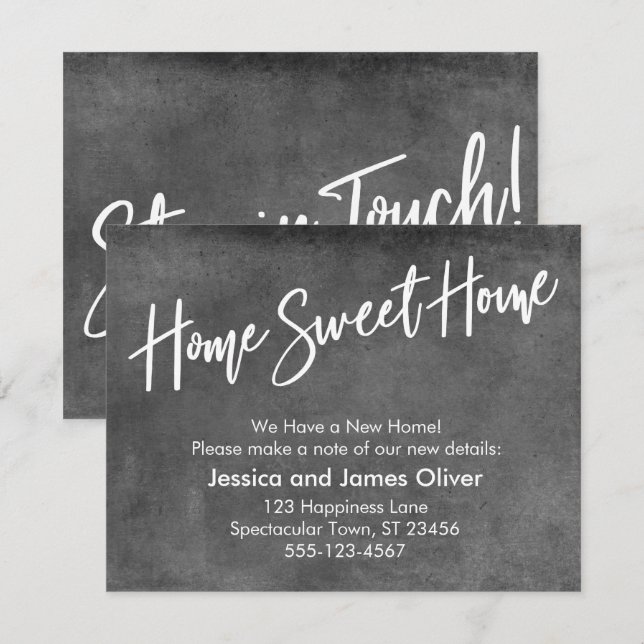 "Home Sweet Home" Grunge Grey Announcement (Front/Back)