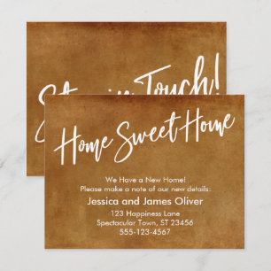 Home Sweet Home Grunge Orange Announcement