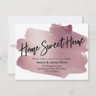 Home Sweet Home Handwriting Rose Gold Swash Card