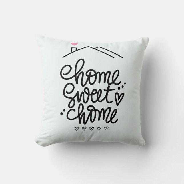 Home Sweet Home – Handwritten Pillow Design (Front)