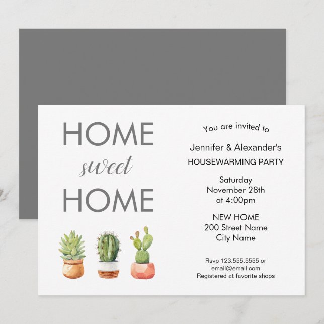 Home Sweet Home Housewarming Party Invitation (Front/Back)