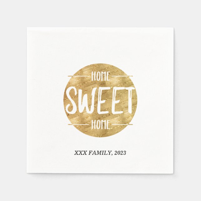 home sweet home , housewarming party napkin (Front)