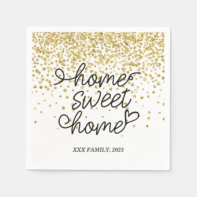 home sweet home , housewarming party napkin (Front)