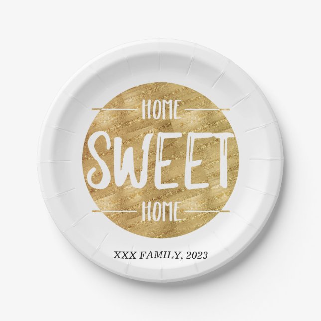 home sweet home , housewarming party paper plate (Front)