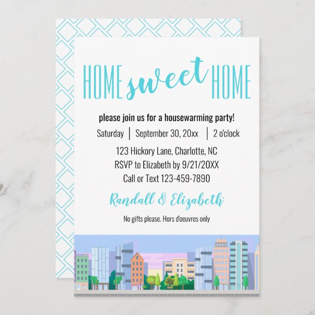 Home Sweet Home Housewarming Skyline Template (Front/Back)