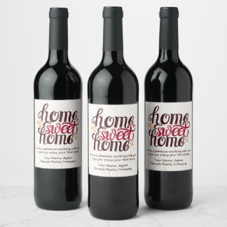 Home Sweet Home Housewarming Wine Label