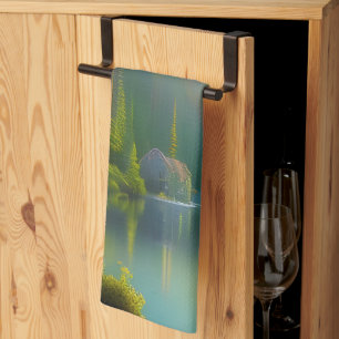 Home Sweet Home in the woods   Tea Towel