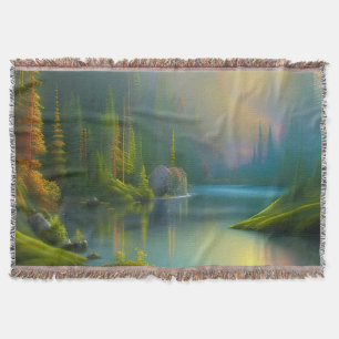 Home Sweet Home in the woods    Throw Blanket