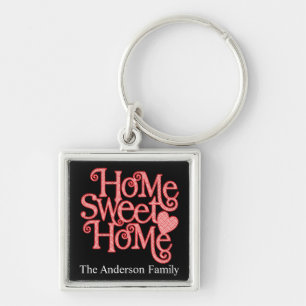 Home Sweet Home Large (2.00") Premium Square Keych Key Ring