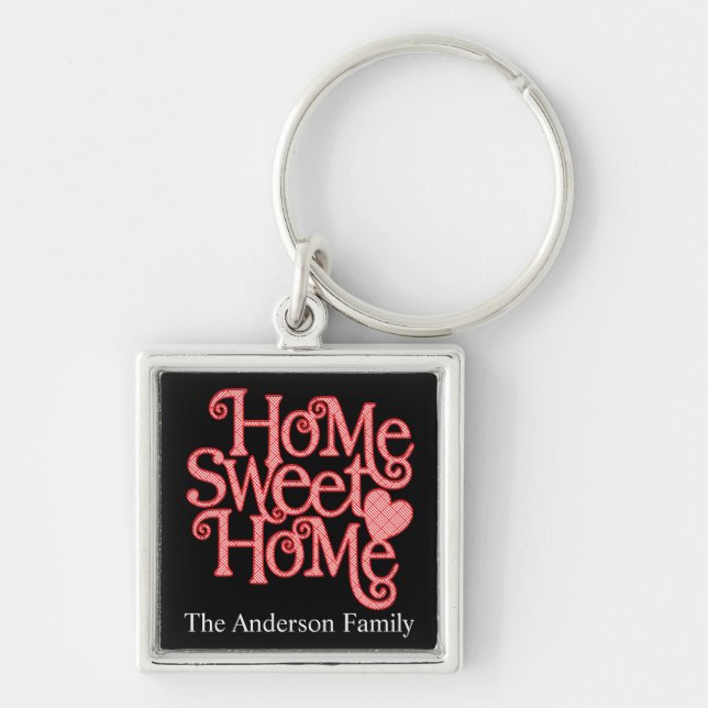 Home Sweet Home Large (2.00") Premium Square Keych Key Ring (Front)