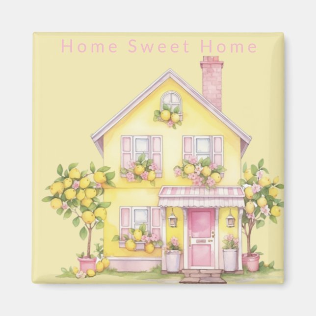 Home Sweet Home Lemon Cottage Magnet Cozy Cottage (Front)