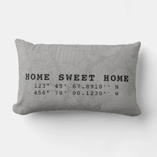 Home Sweet Home   Map & Coordinates   Grey Lumbar Cushion