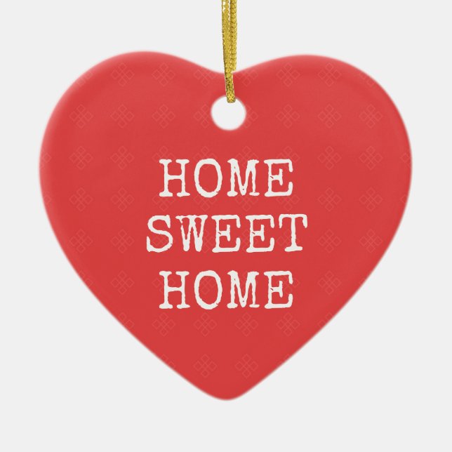 Home sweet home minimal text design ceramic ornament (Front)