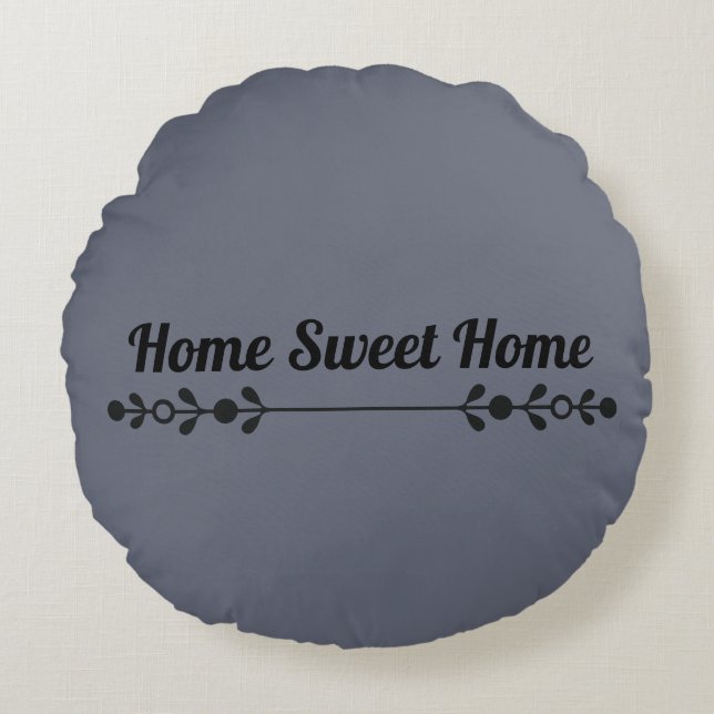 Home Sweet Home Minimal Typography Round Cushion (Front)