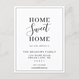 Home Sweet Home Minimalist Moving  Announcement Postcard